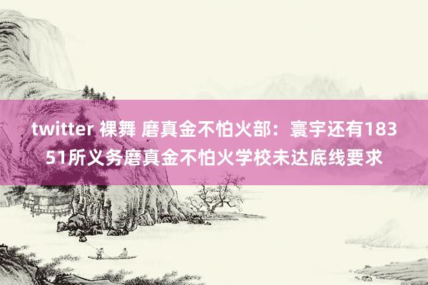 twitter 裸舞 磨真金不怕火部：寰宇还有18351所义务磨真金不怕火学校未达底线要求