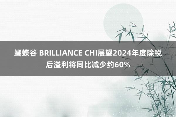 蝴蝶谷 BRILLIANCE CHI展望2024年度除税后溢利将同比减少约60%